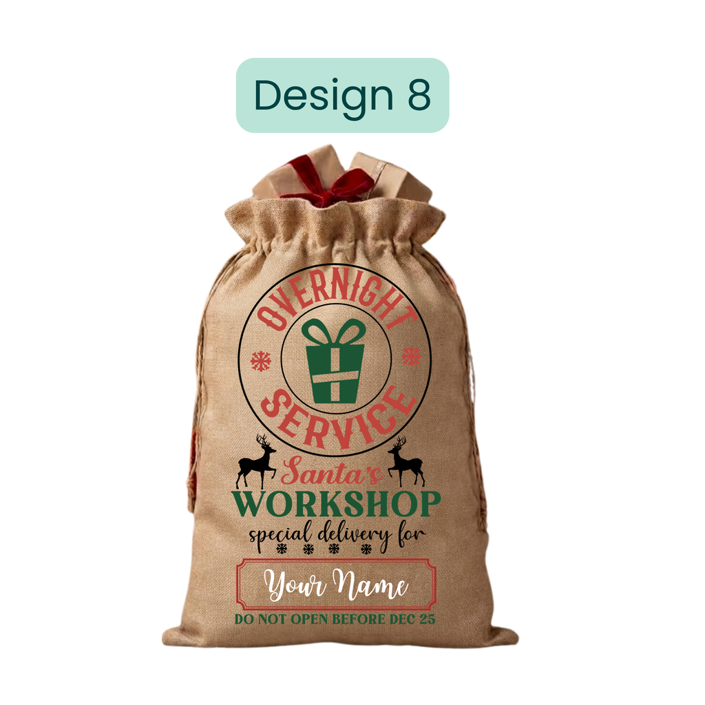 Burlap Christmas  Gift Bags