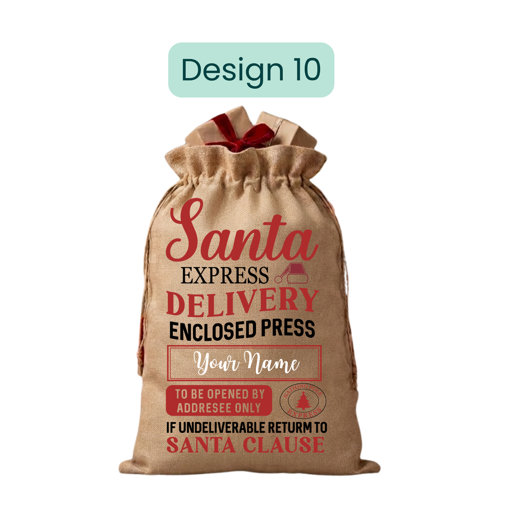 Burlap Christmas  Gift Bags