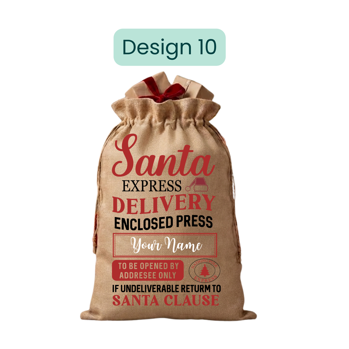 Burlap Christmas  Gift Bags