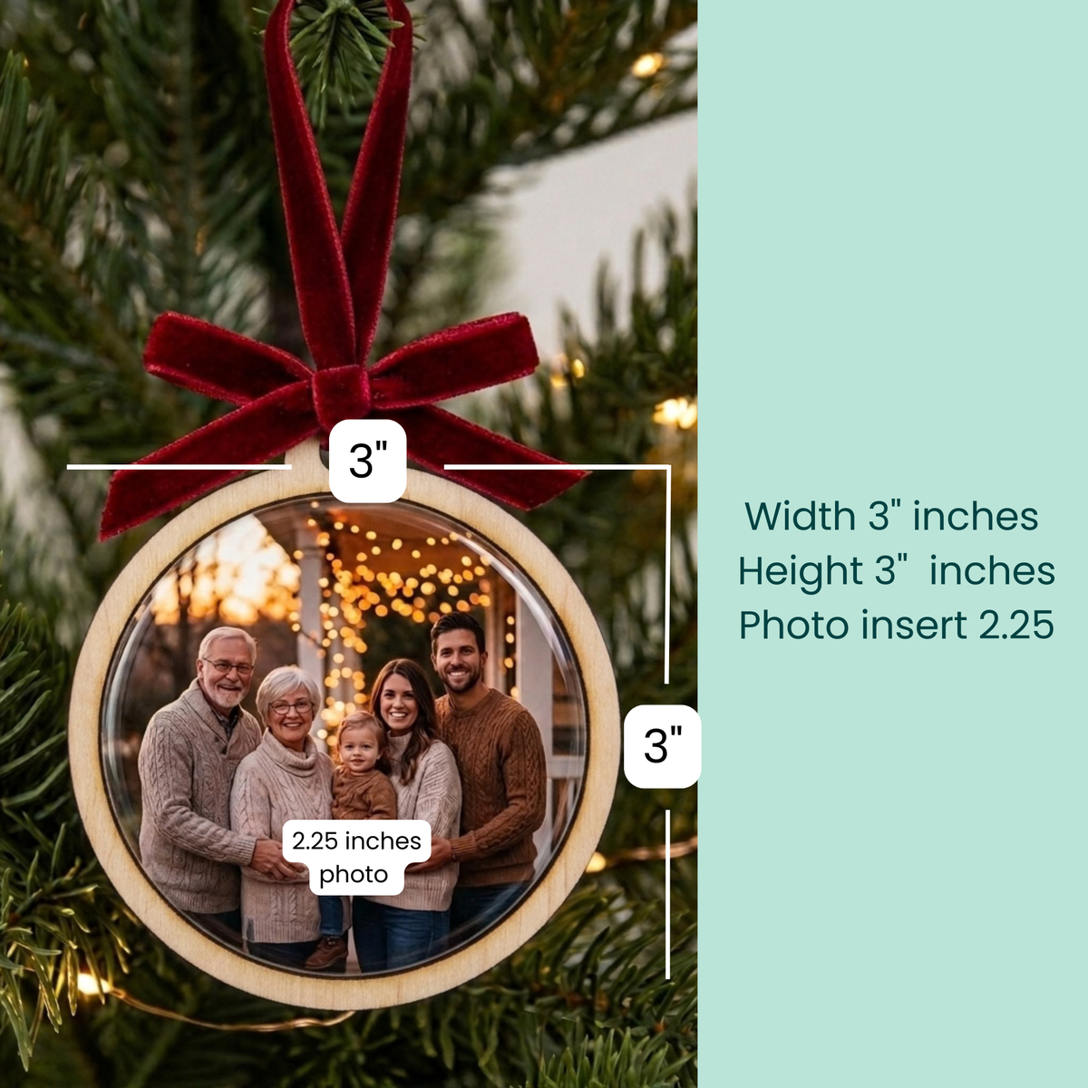 Custom Photo Wooden Ornament