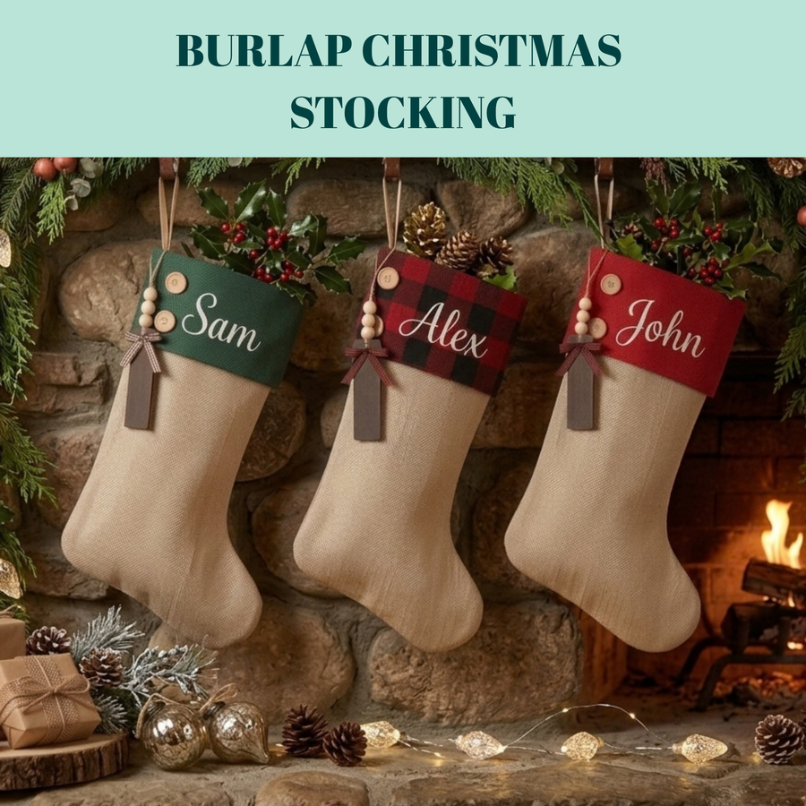 Burlap Christmas Stocking