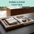 Marble & Wood Valet Tray