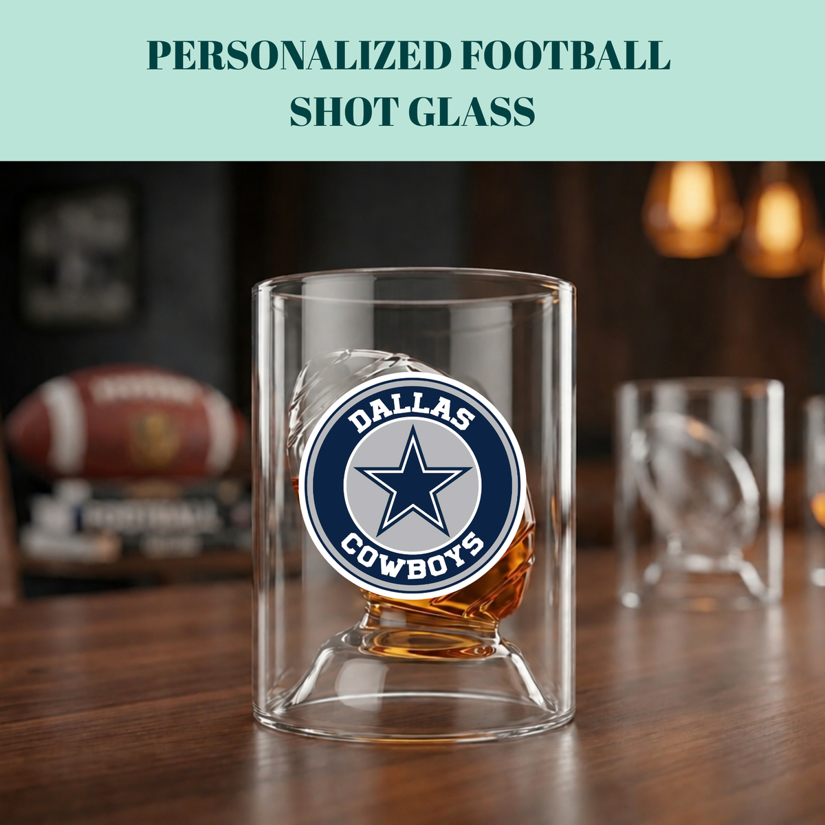 Personalized Football Shot Glass