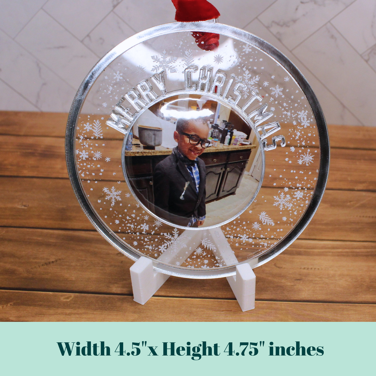 Personalized Christmas Ornament – INTERCHANGEABLE Photo Keepsake