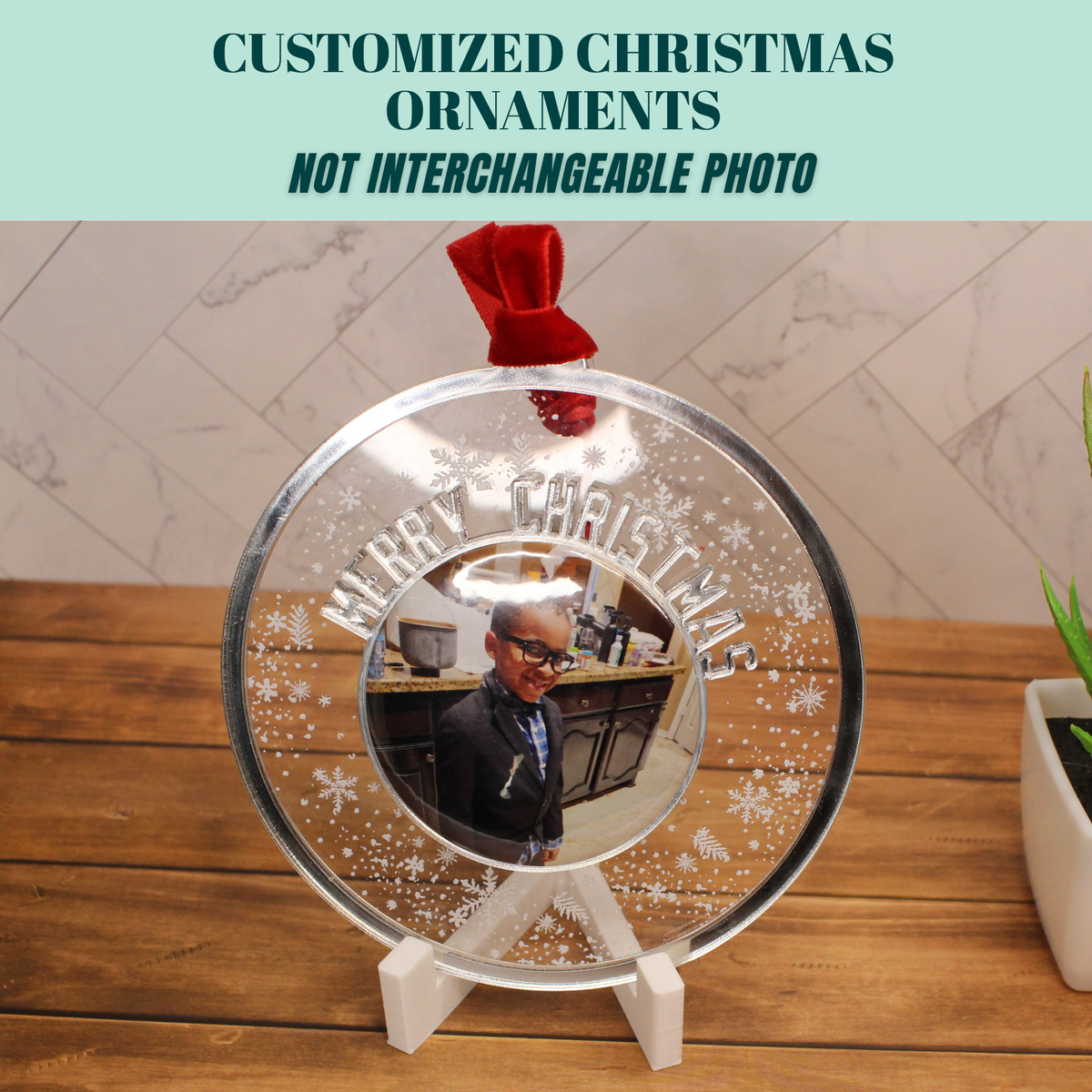 Personalized Christmas Ornament – NOT Interchangeable Photo Keepsake