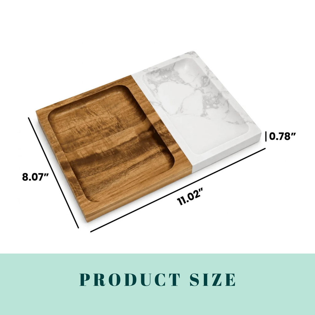 Marble & Wood Valet Tray