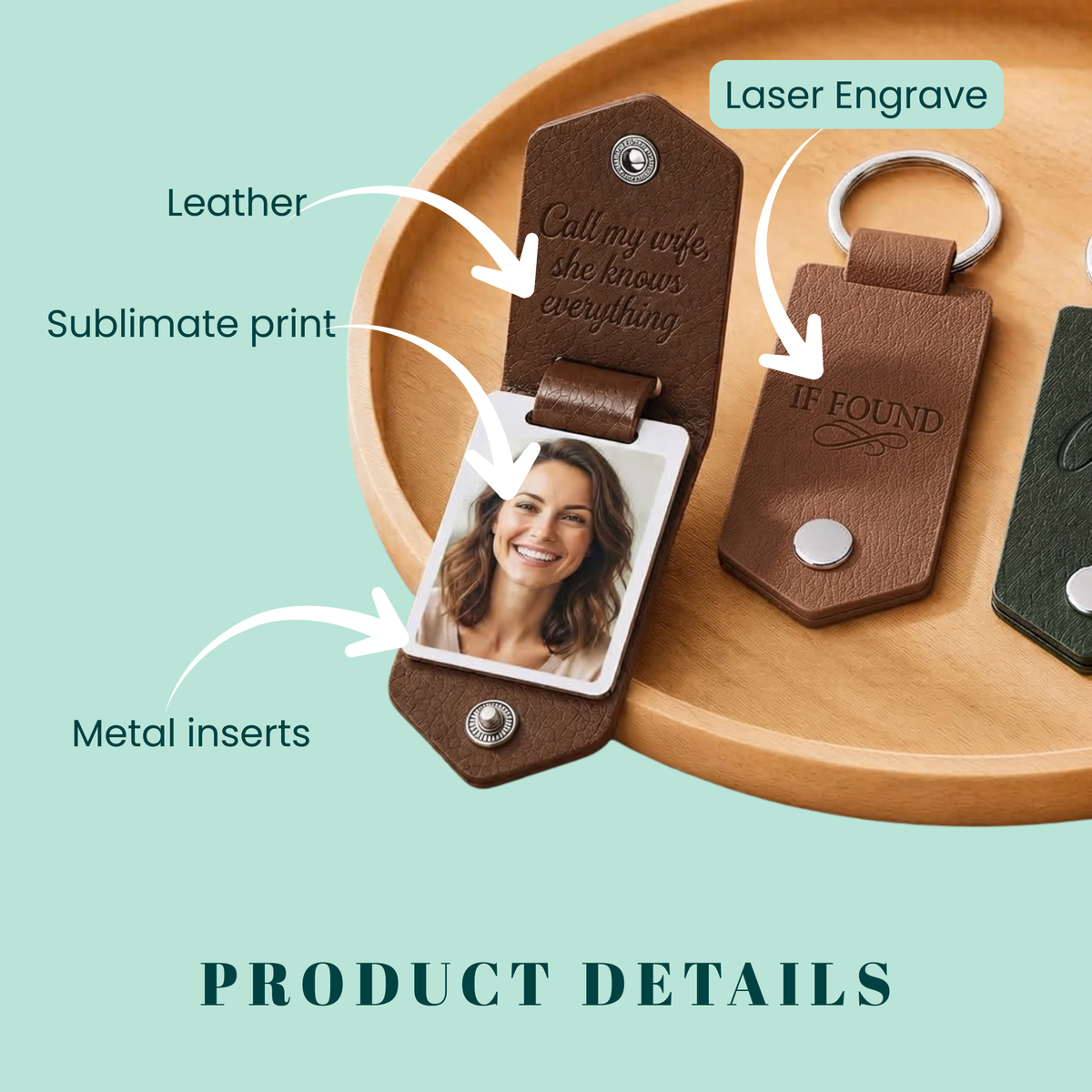 Personalized Leather Keychain Holder