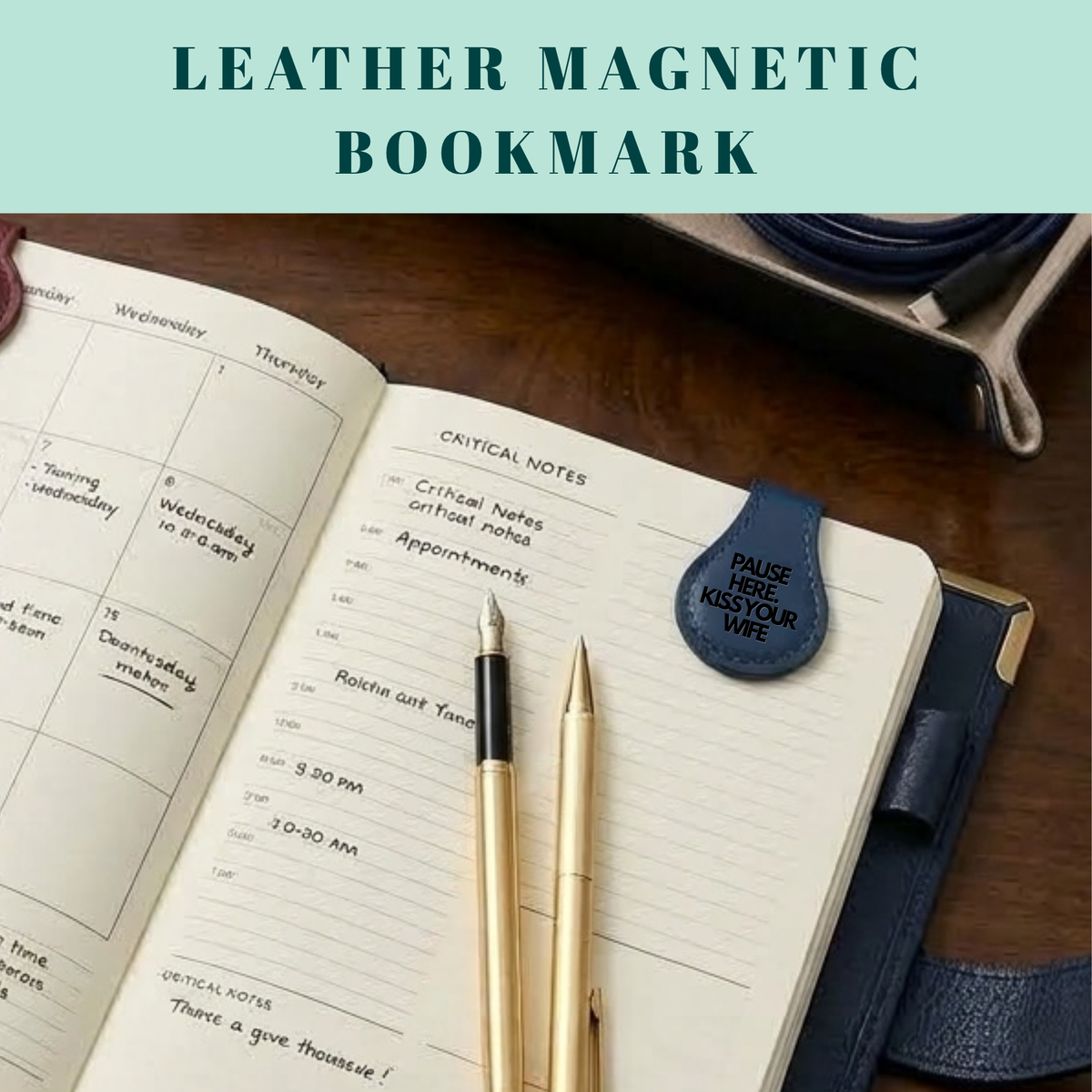 Leather Magnetic Bookmark