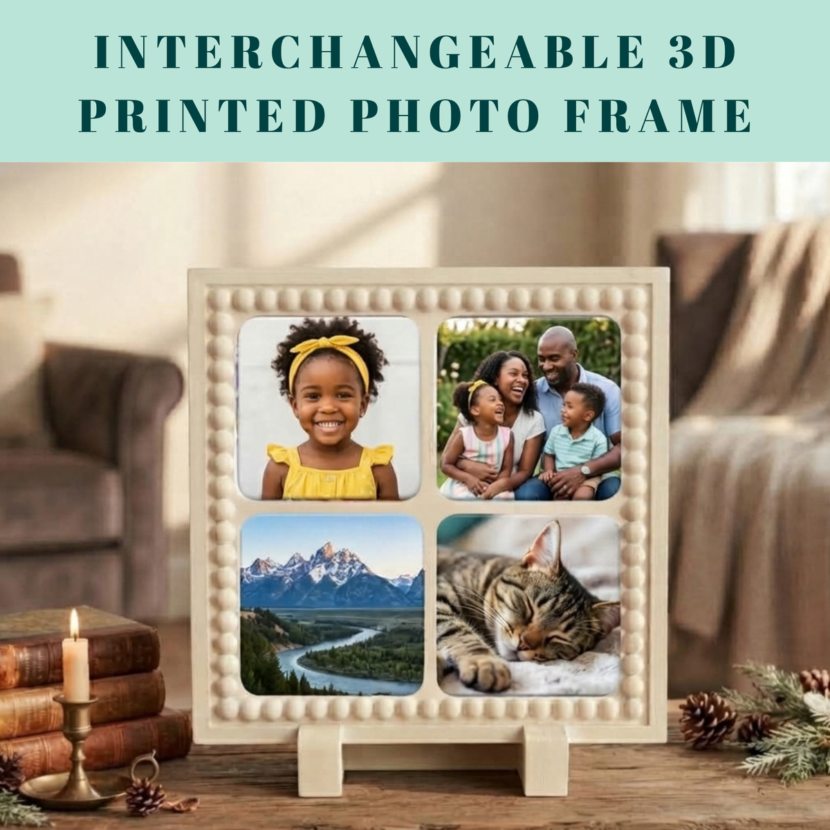 Interchangeable 3D Printed Photo Frame