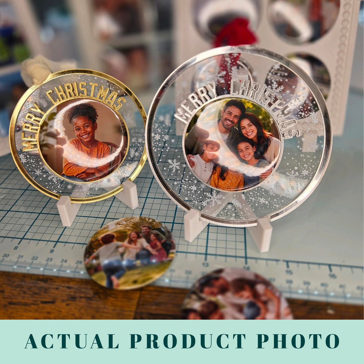 Personalized Christmas Ornament – INTERCHANGEABLE Photo Keepsake