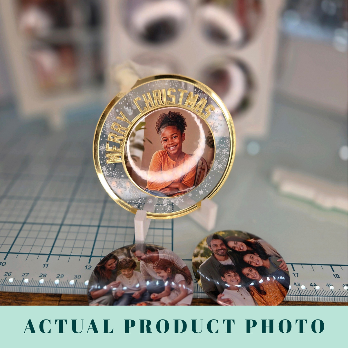 Personalized Christmas Ornament – INTERCHANGEABLE Photo Keepsake