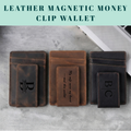 Leather Magnetic Money Clip Wallet